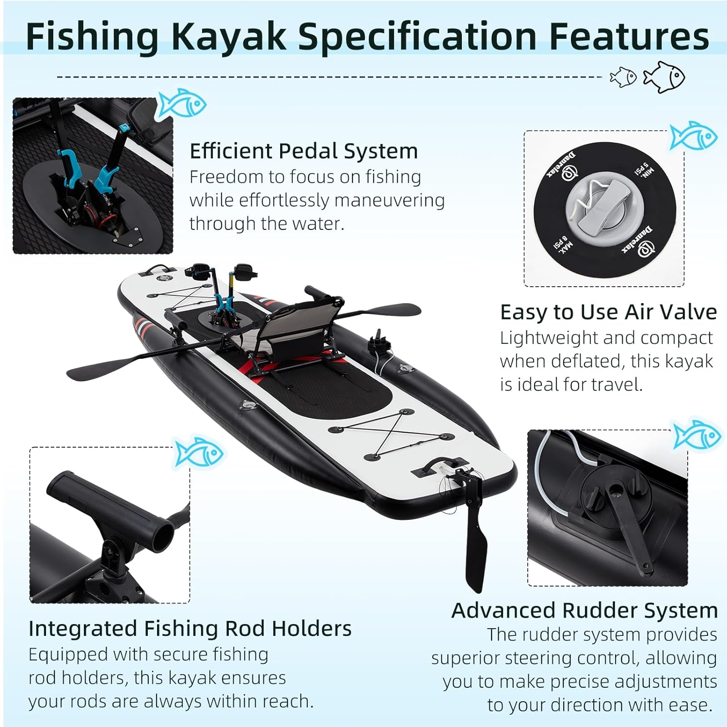 Kayak Inflable de Pesca de PVC - Fishing Kayak Seat reseña y precio